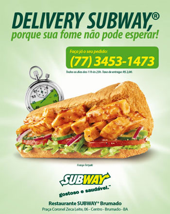 Brumado: Subway com serviço de delivery