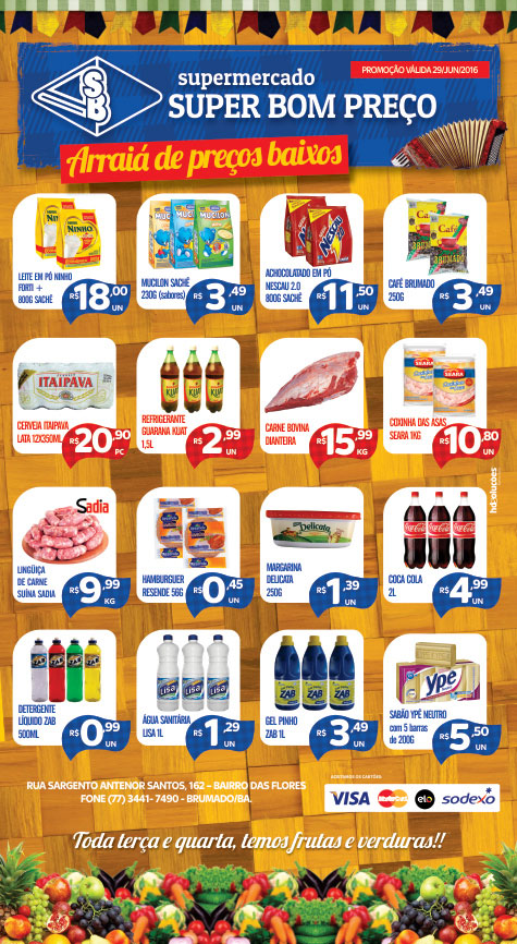 Confira as promoções desta quarta (29) no Supermercado Super Bom Preço