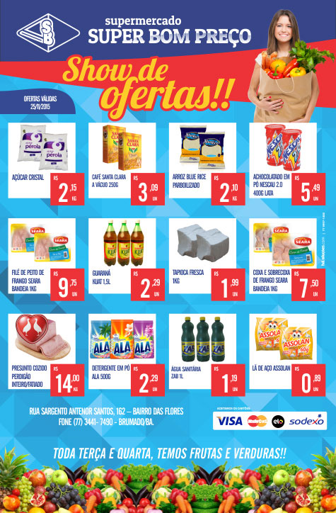 Confira as promoções desta quarta (25) no Supermercado Super Bom Preço