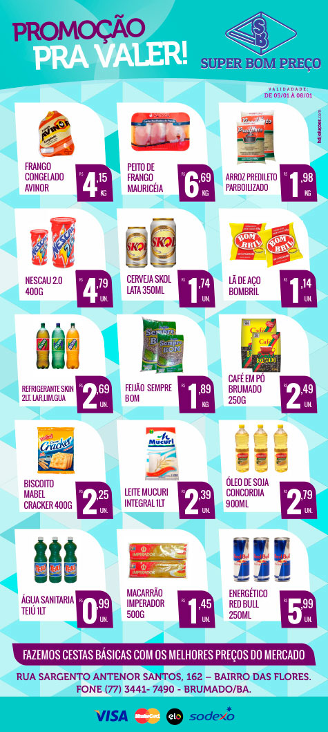 Confira as promoções desta semana do Supermercado Super Bom Preço