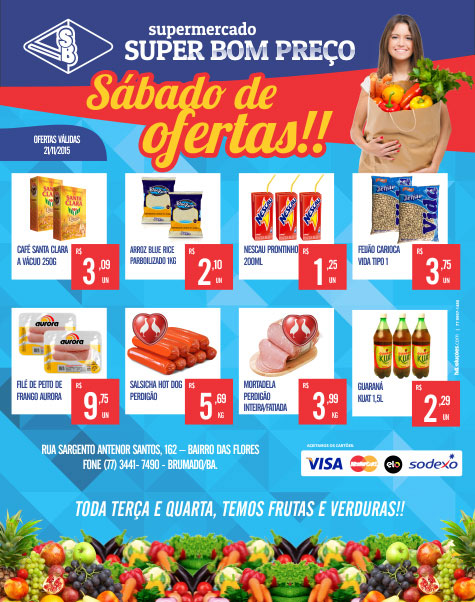 Confira as promoções no 'Sábado de Ofertas' do Supermercado Super Bom Preço