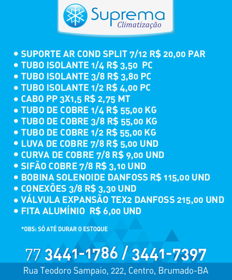 Tem material para instalação na promoção na Suprema Refrigerações