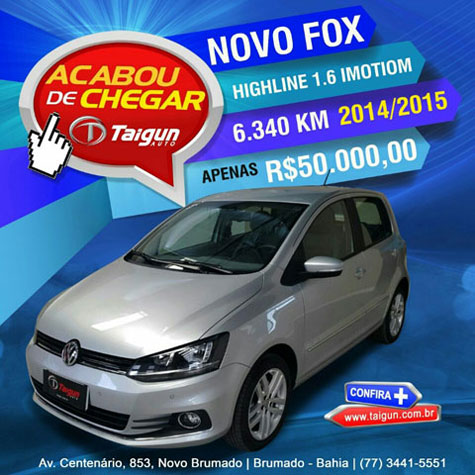 Novo Fox Highline 1.6 está te esperando na Taigun Auto