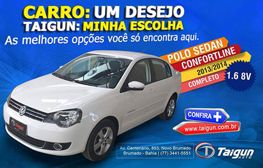 Polo Sedan acaba de chegar na Taigun Auto em Brumado