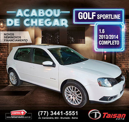 Golf Sportline acaba de chegar na Taisan Auto em Brumado