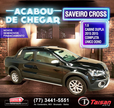 Saveiro Cross acaba de chegar na Taisan Auto em Brumado