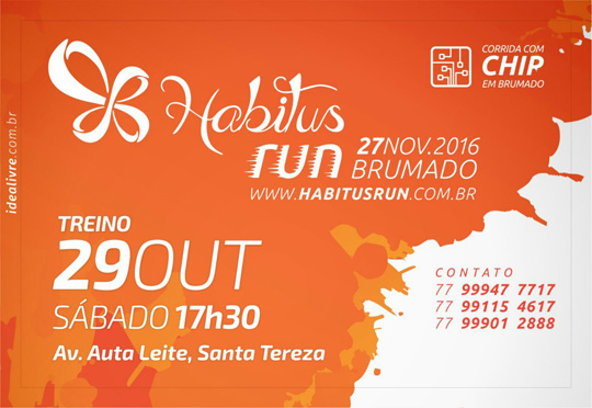 Primeiro treino para a Habitus Run 2016 acontece no próximo sábado (29) em Brumado