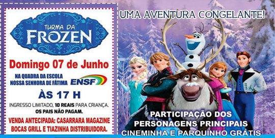 Turma do Frozen em Brumado no dia 7 de junho