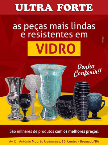 Peças de decoração em vidro você encontra na Ultra Forte em Brumado