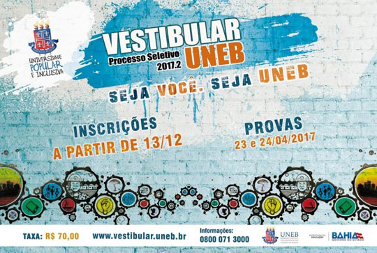 Uneb: Abertas as inscrições para o Vestibular 2017
