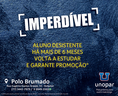 Unopar lança oferta imperdível para alunos desistentes em Brumado