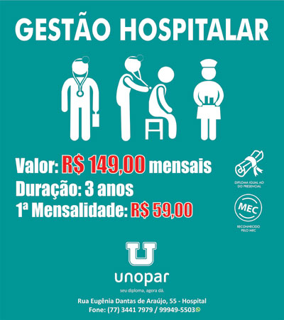 Unopar oferece curso de Gestão Hospitalar em Brumado