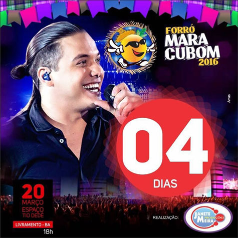 Faltam 4 dias para o show de Wesley Safadão no Forró do Maracubom em Livramento